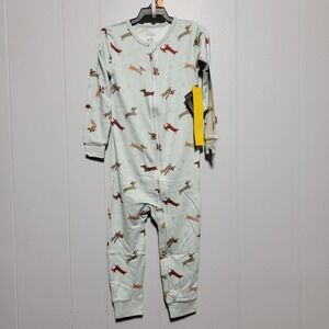 Modern Moments by Gerber 4T Dachshund Dog Thermal Union Suit Mint Green NWT